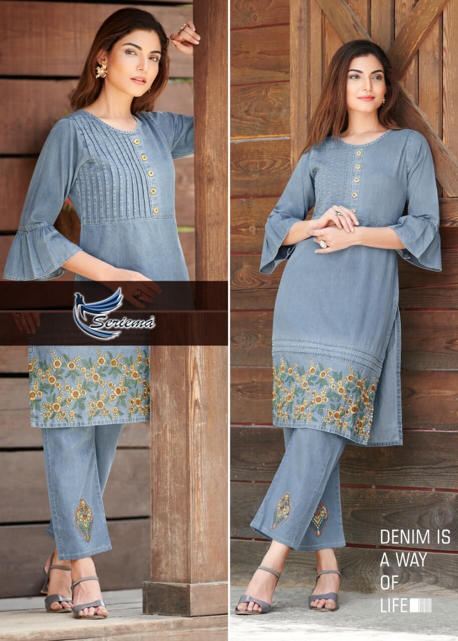 Seriema Kumb Westin Denim Kurti with Pant Catalog collection 1