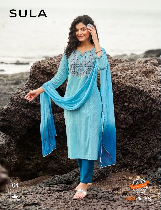 100Miles Cotton Blue Color Single Piece Suits collection 2