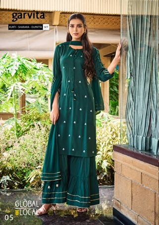 Global Local Green Color Single piece suit collection 1