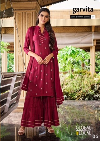 Global Local Maroon Color Single piece suit collection 1