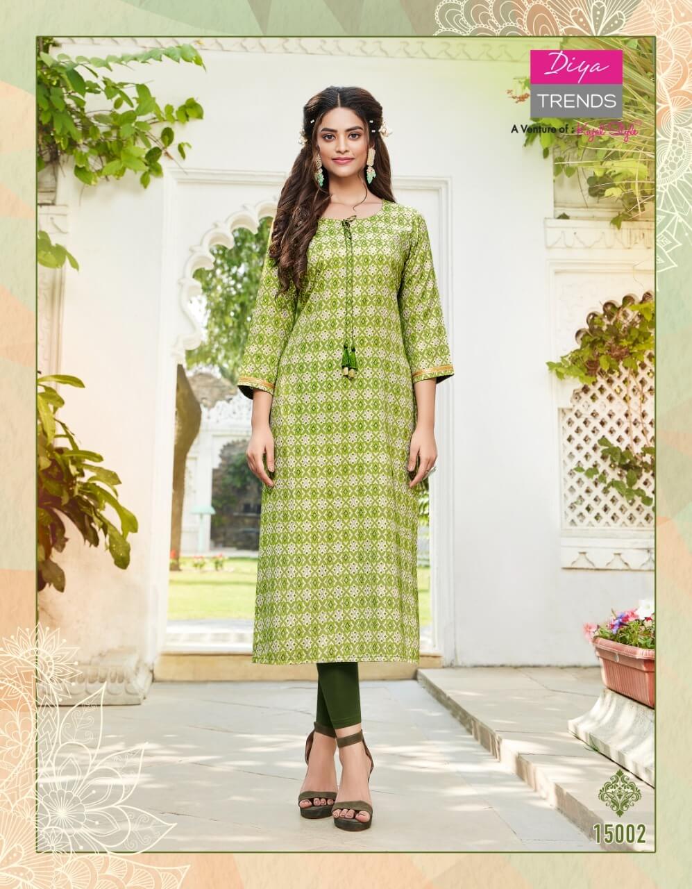 Diya Trends Gardencity vol 15 Straight Cut Kurti Catalog collection 6