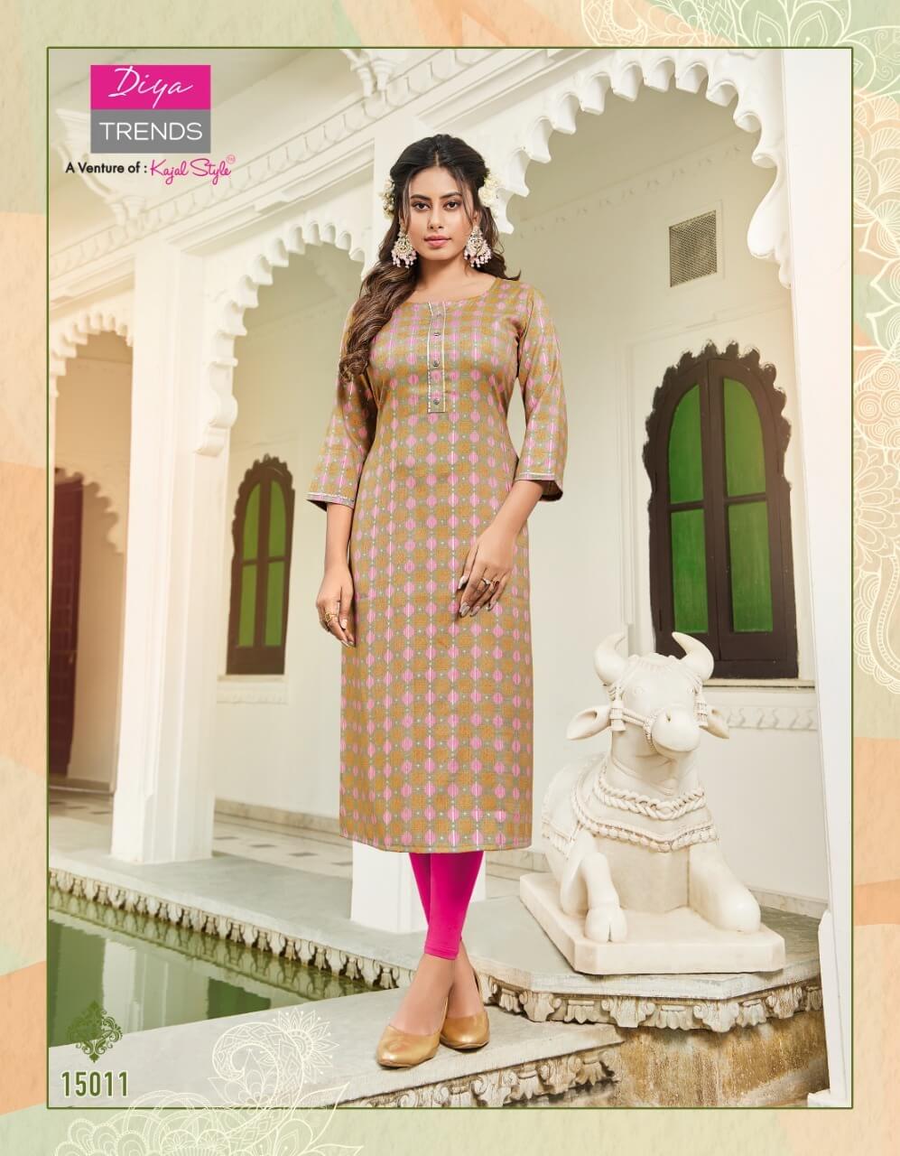 Diya Trends Gardencity vol 15 Straight Cut Kurti Catalog collection 3