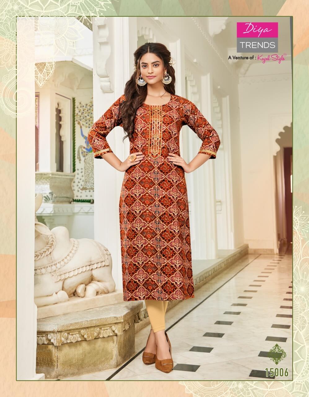 Diya Trends Gardencity vol 15 Straight Cut Kurti Catalog collection 5