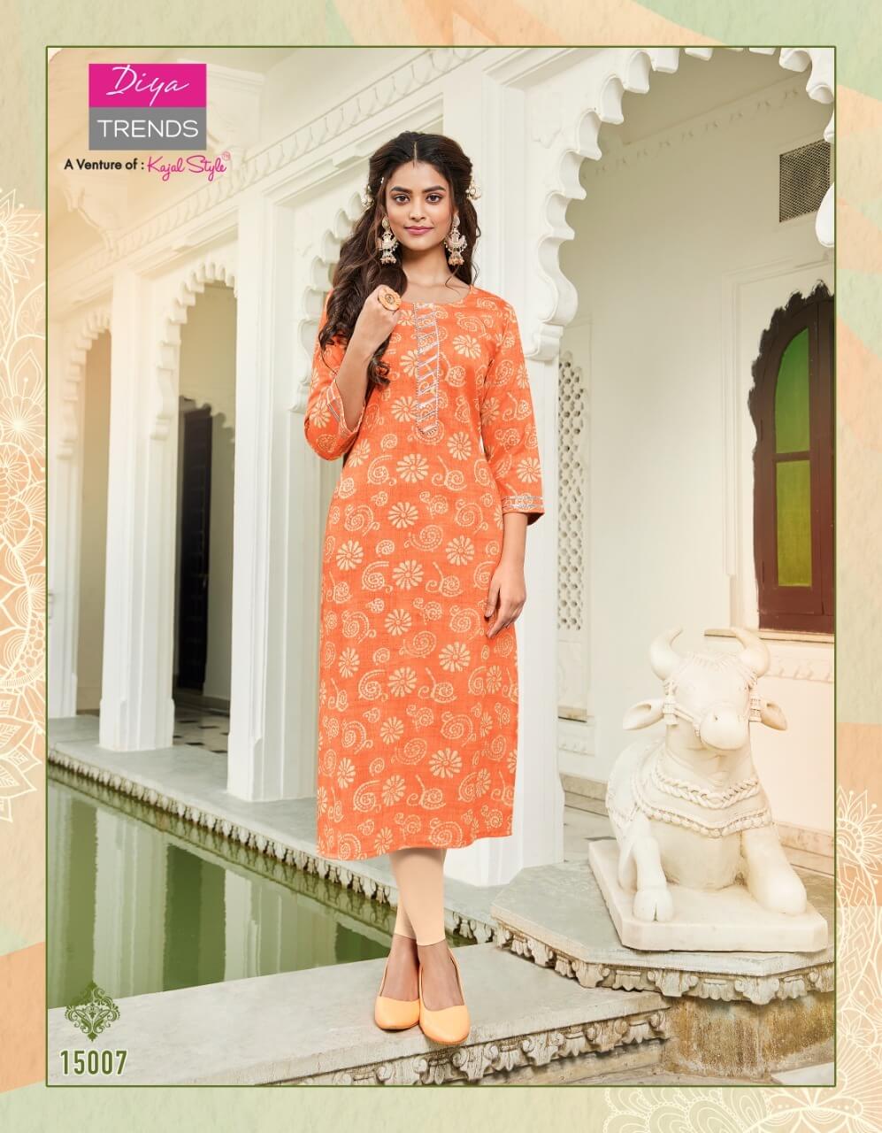 Diya Trends Gardencity vol 15 Straight Cut Kurti Catalog collection 10