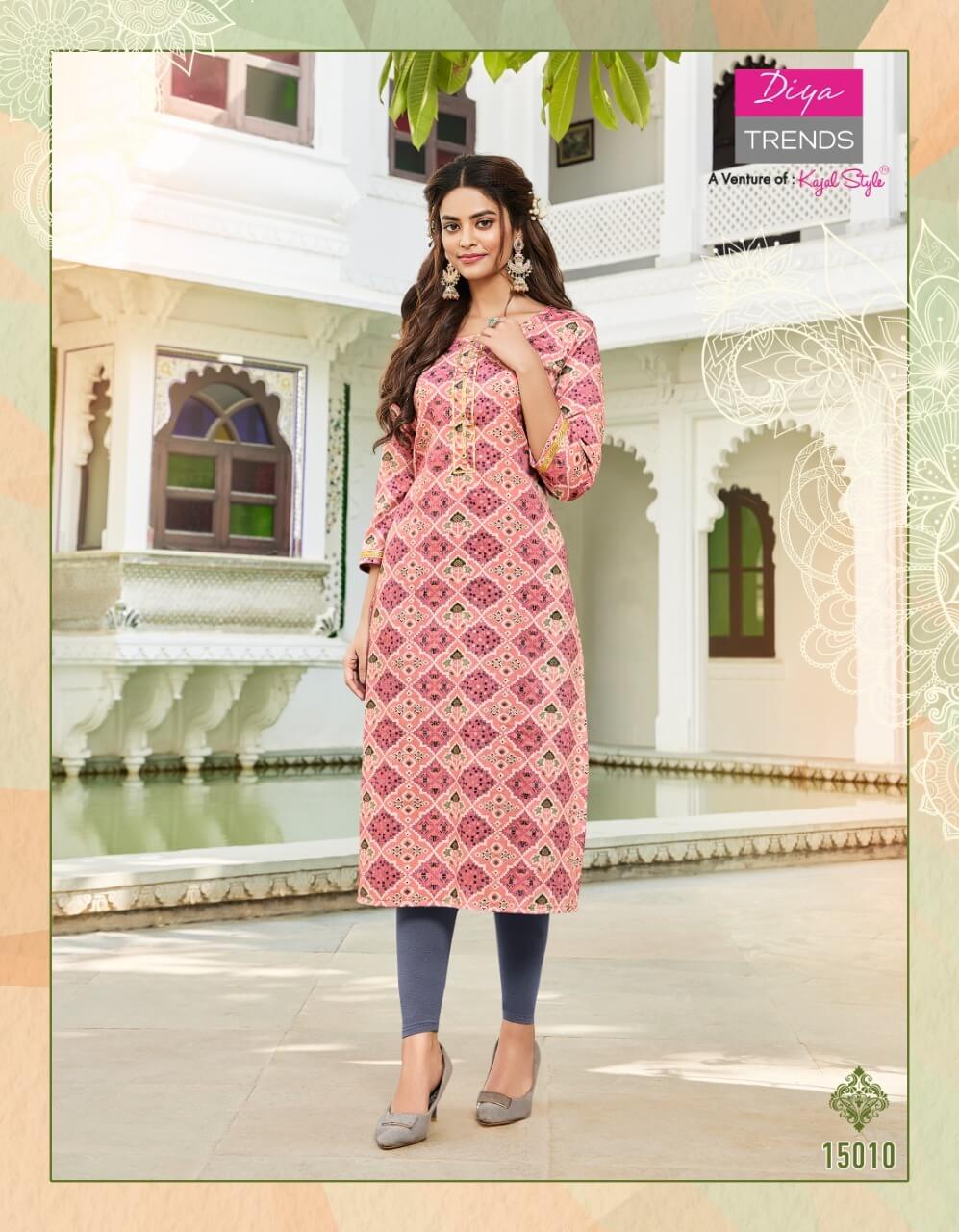 Diya Trends Gardencity vol 15 Straight Cut Kurti Catalog collection 13