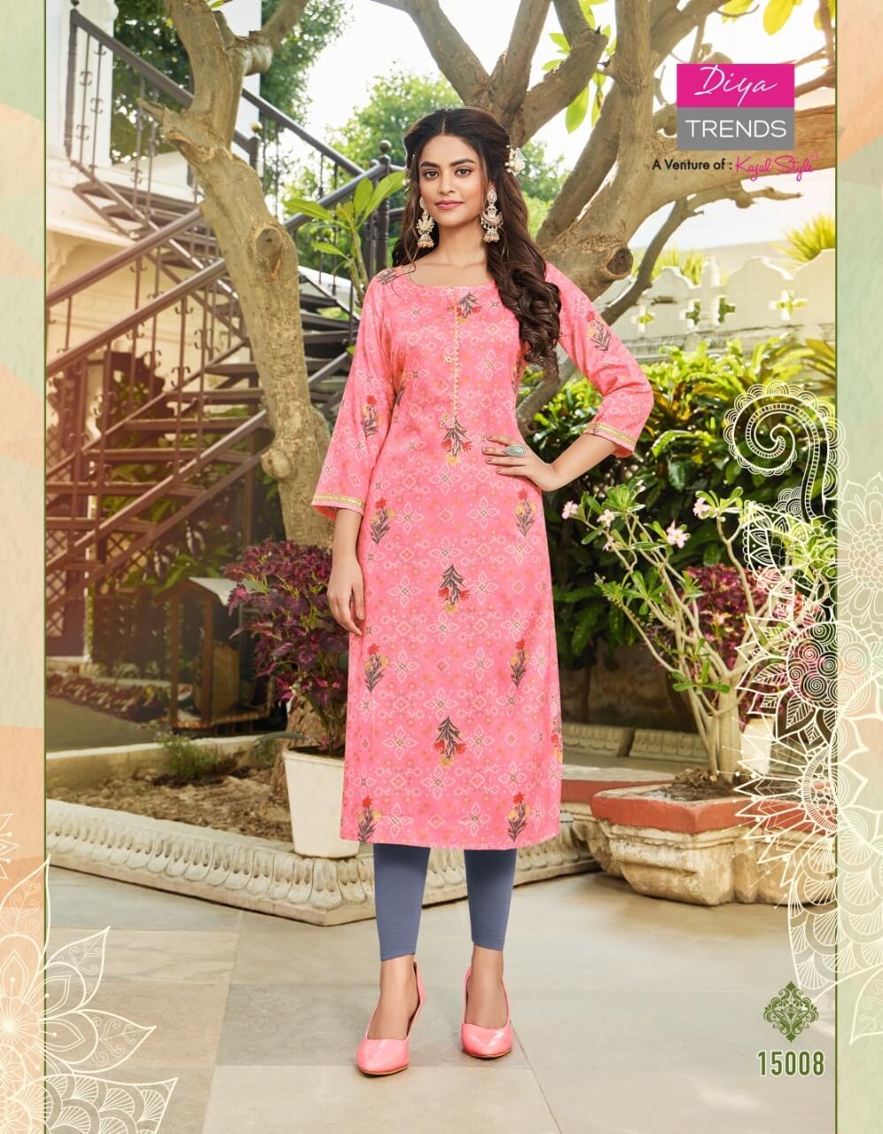 Diya Trends Gardencity vol 15 Straight Cut Kurti Catalog collection 1