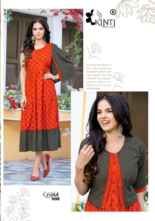 Kinti Crystal vol 8 Rayon Kurti Catalog collection 3