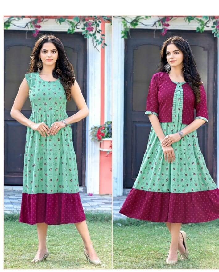 Kinti Crystal vol 8 Rayon Kurti Catalog collection 7