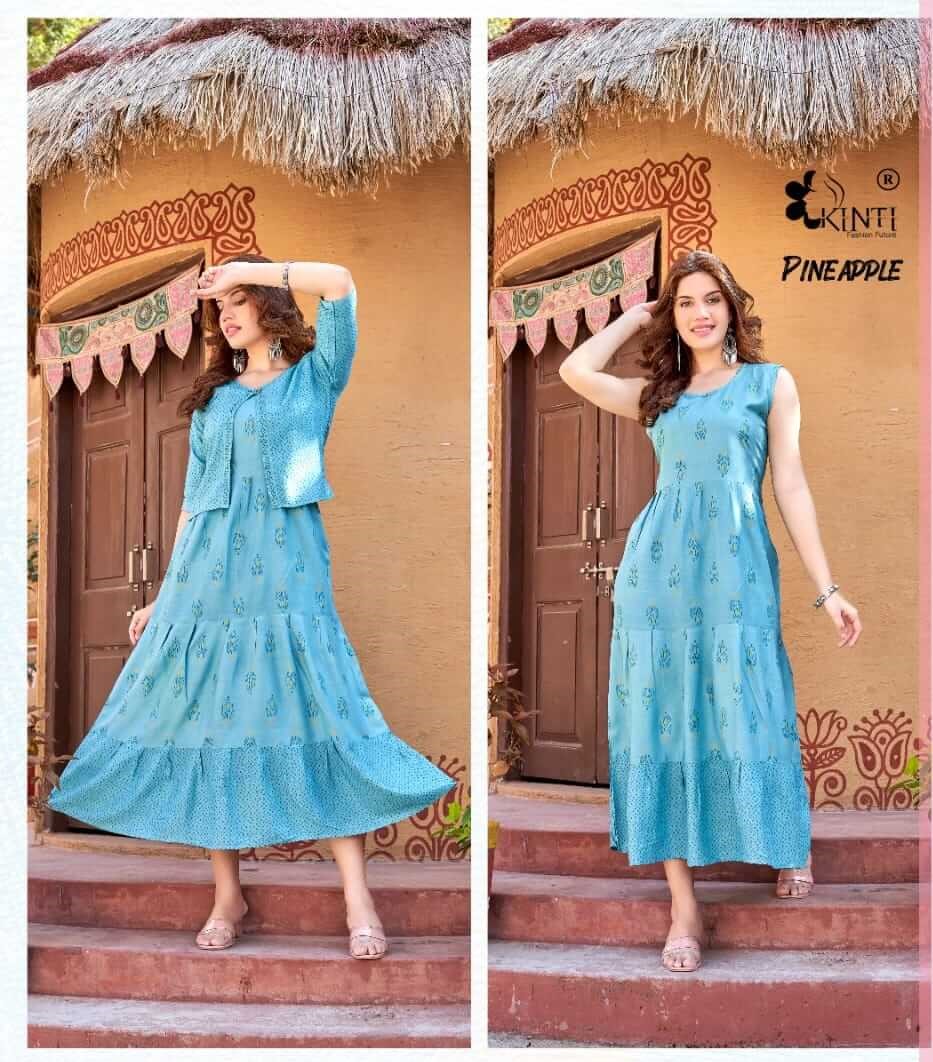 Kinti Pineapple Rayon Kurti Catalog collection 1