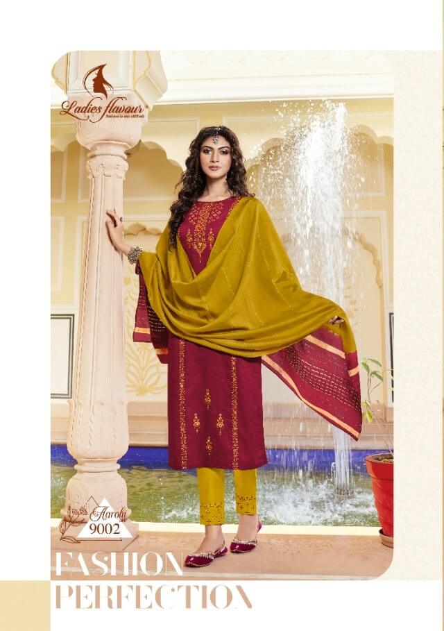 Ladies Flavour Aarohi vol 9 Embroidery Salwar Kameez Catalog collection 5