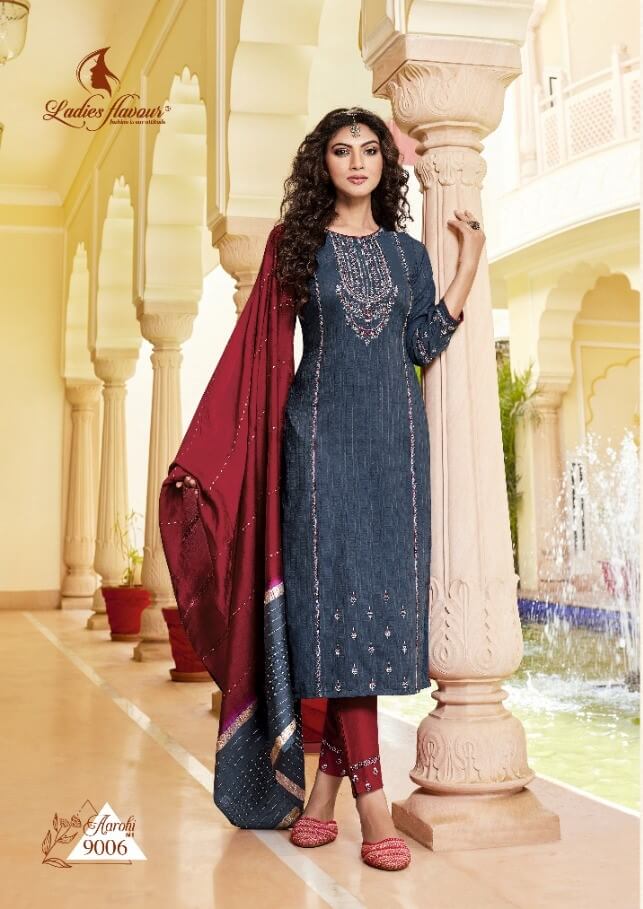 Ladies Flavour Aarohi vol 9 Embroidery Salwar Kameez Catalog collection 3