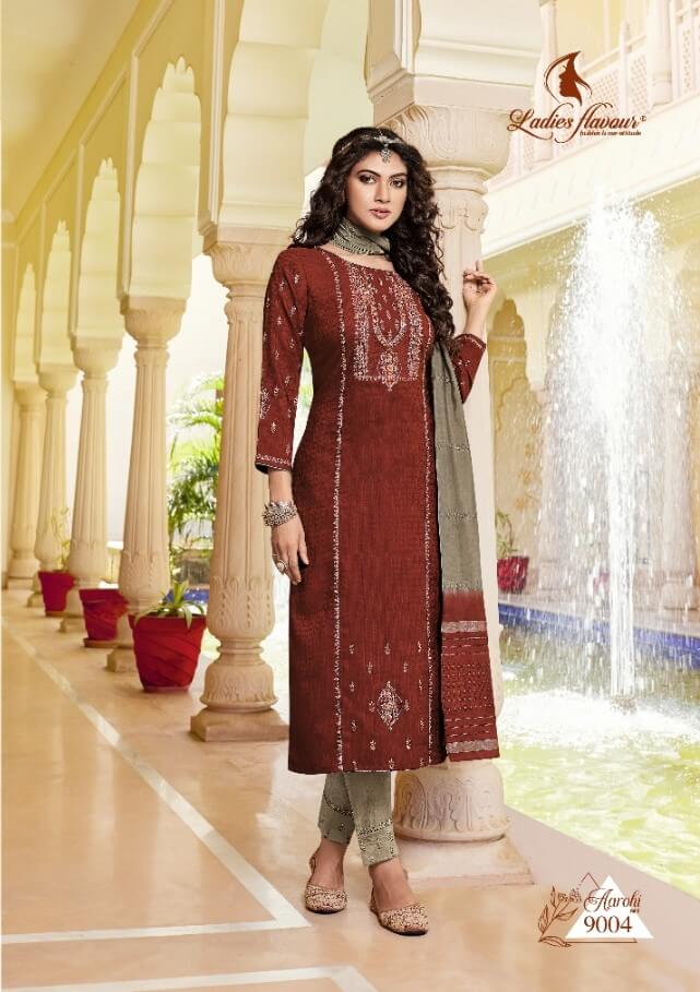 Ladies Flavour Aarohi vol 9 Embroidery Salwar Kameez Catalog collection 4