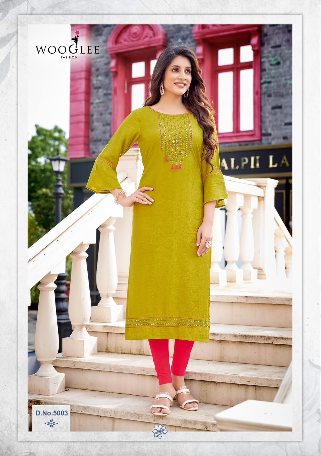 Wooglee Raas Rayon Kurti Catalog collection 7