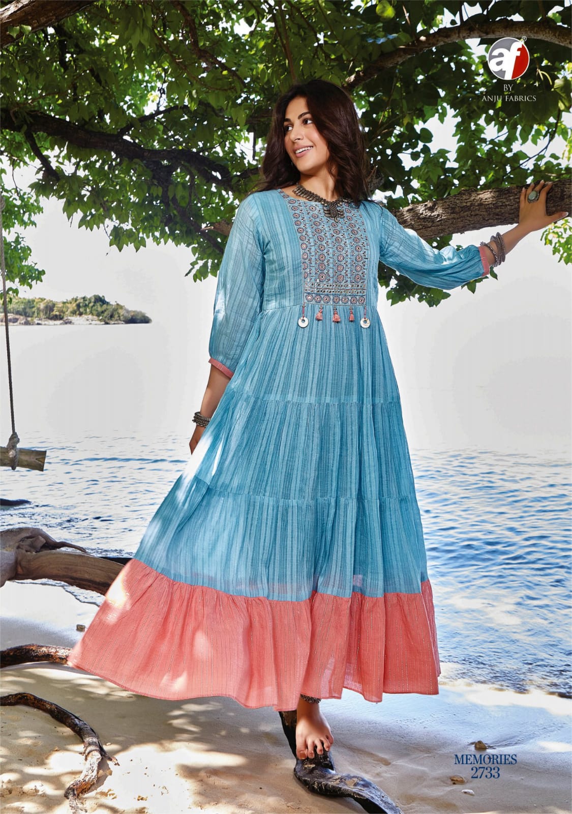 Anju Fabrics Memories vol 3 Gowns Catalog collection 1