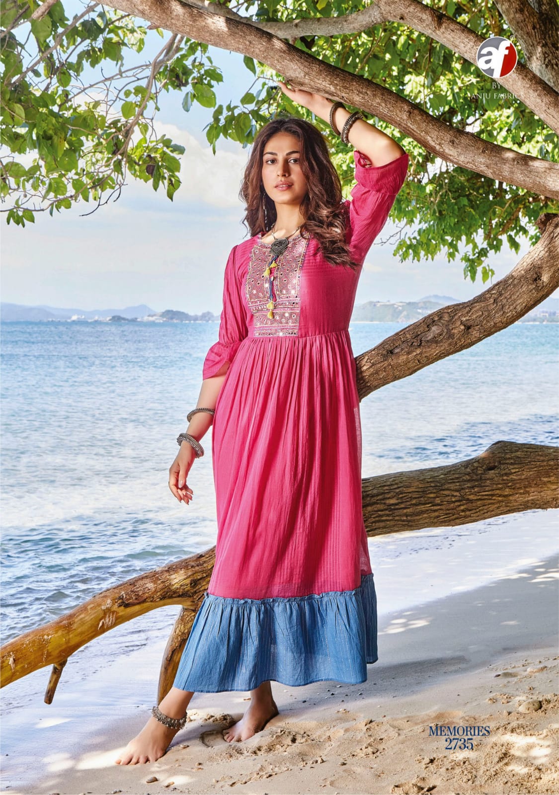 Anju Fabrics Memories vol 3 Gowns Catalog collection 6