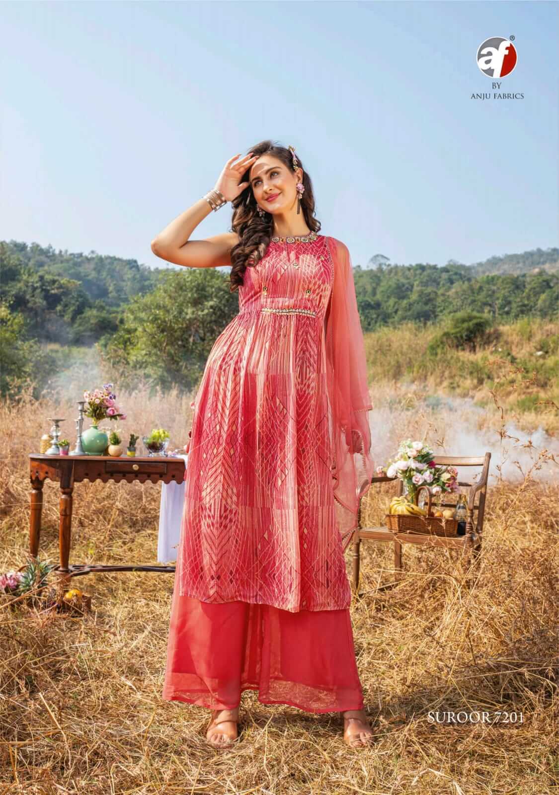 Anju Fabrics Suroor Naira Cut Kurti collection 5