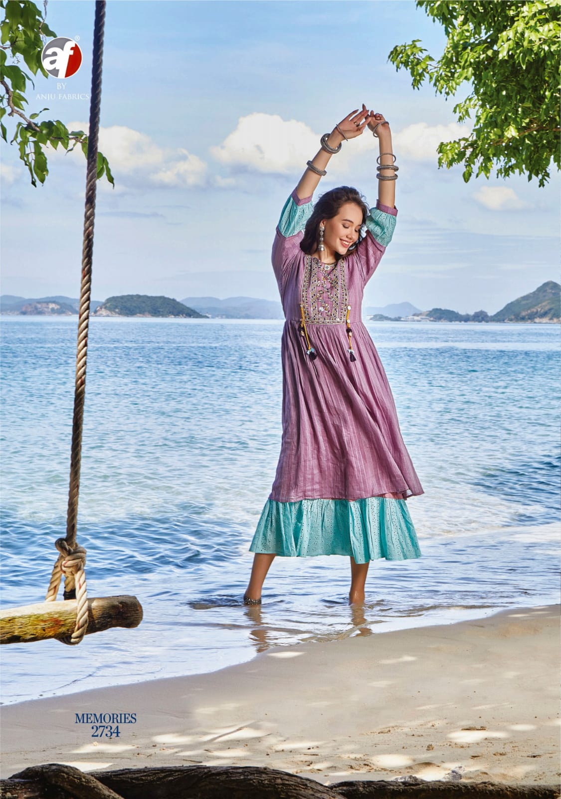 Anju Fabrics Memories vol 3 Gowns Catalog collection 5