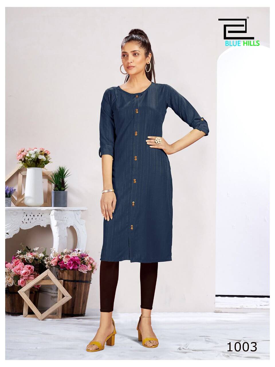 Blue Hills Vintage Straight Cut Kurti Catalog collection 5