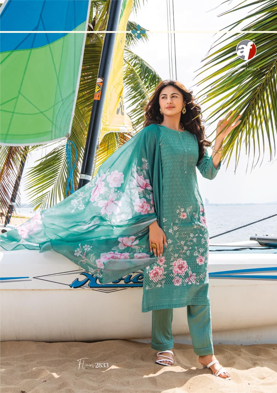 Anju Fabrics Flairs Salwar Kameez Catalog collection 8