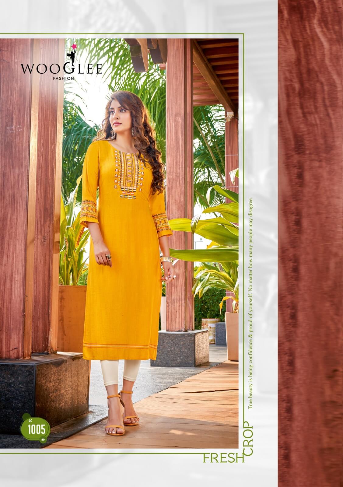 Wooglee Sparkle Rayon Kurti Catalog collection 10