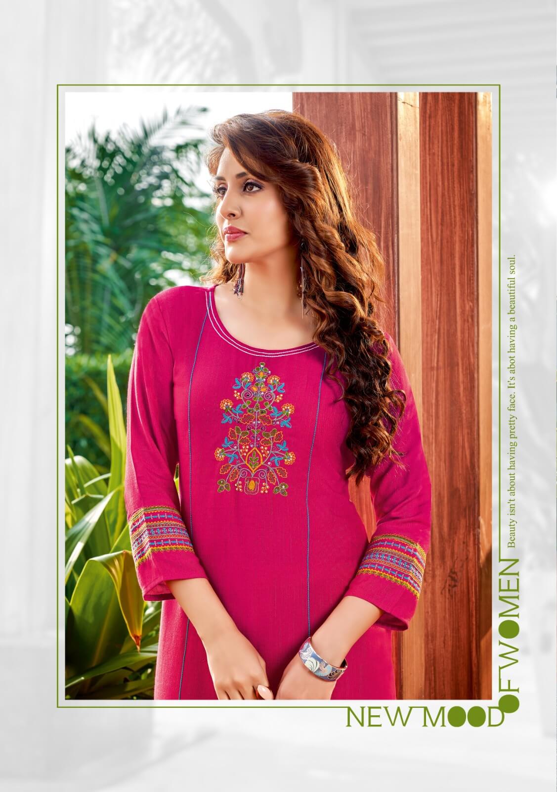 Wooglee Sparkle Rayon Kurti Catalog collection 5