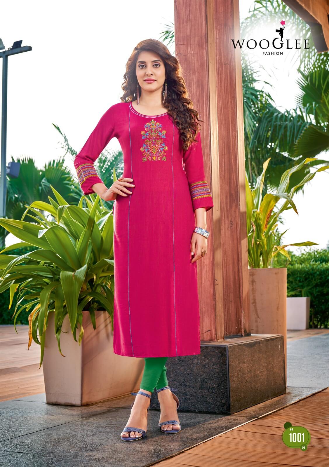 Wooglee Sparkle Rayon Kurti Catalog collection 4