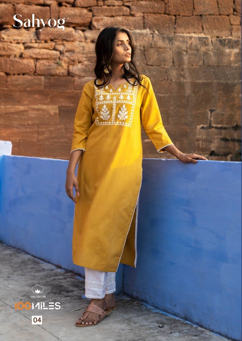 100Miles Sahyog Cotton Kurtis Catalog collection 2