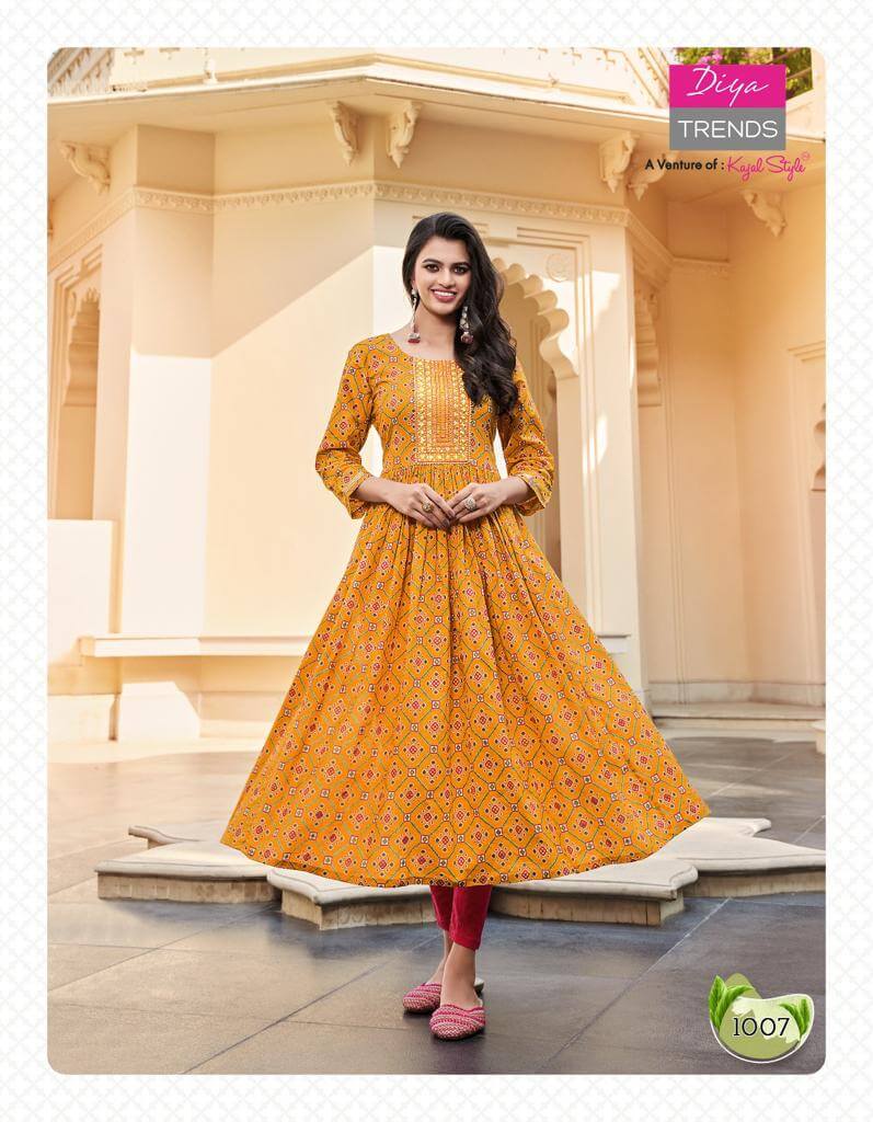 Diya Trends Gulabi Girl vol 1 Naira Cut Kurti Catalog collection 5