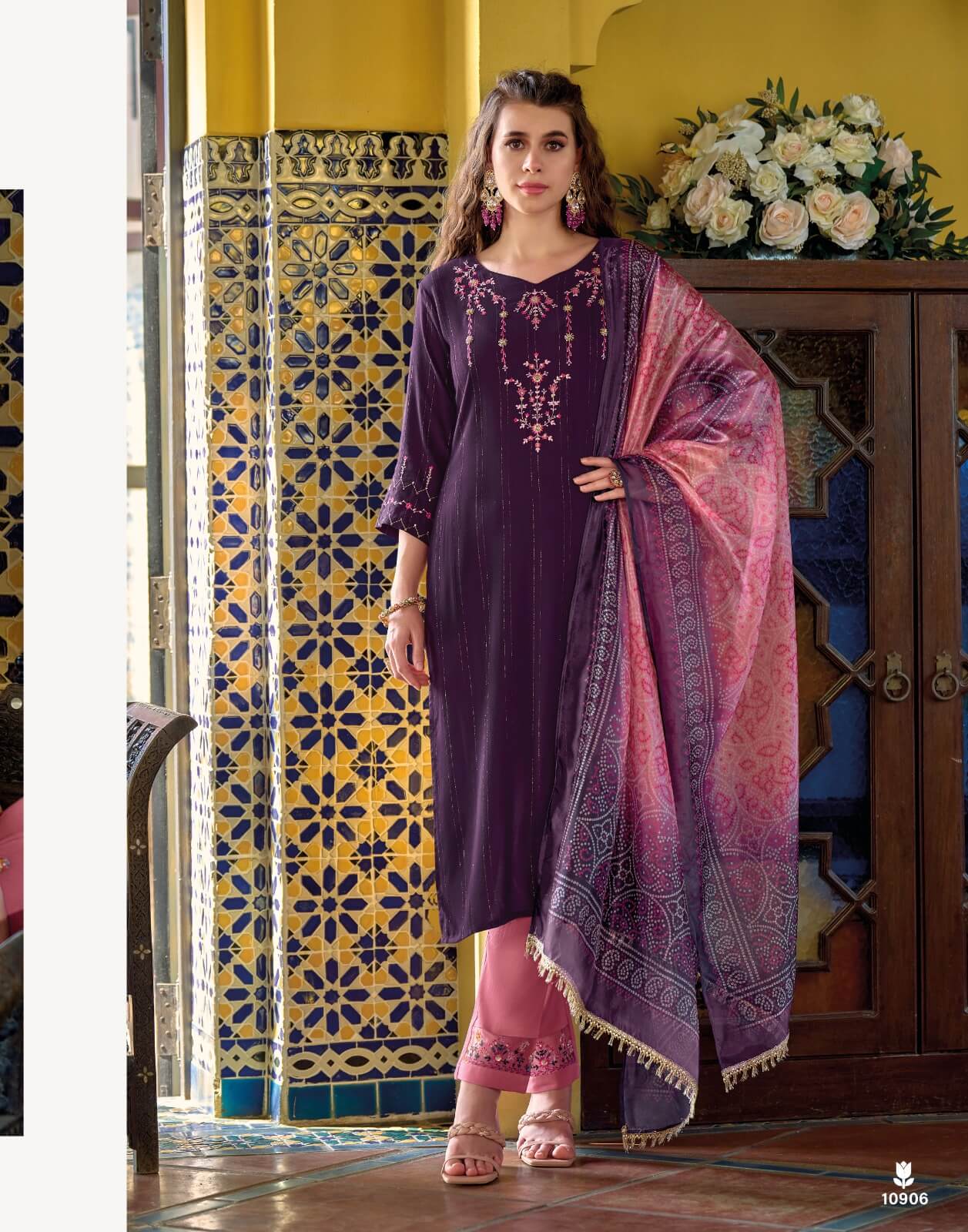 Lily Lali Bandhej Embroidery Salwar Kameez Catalog collection 7