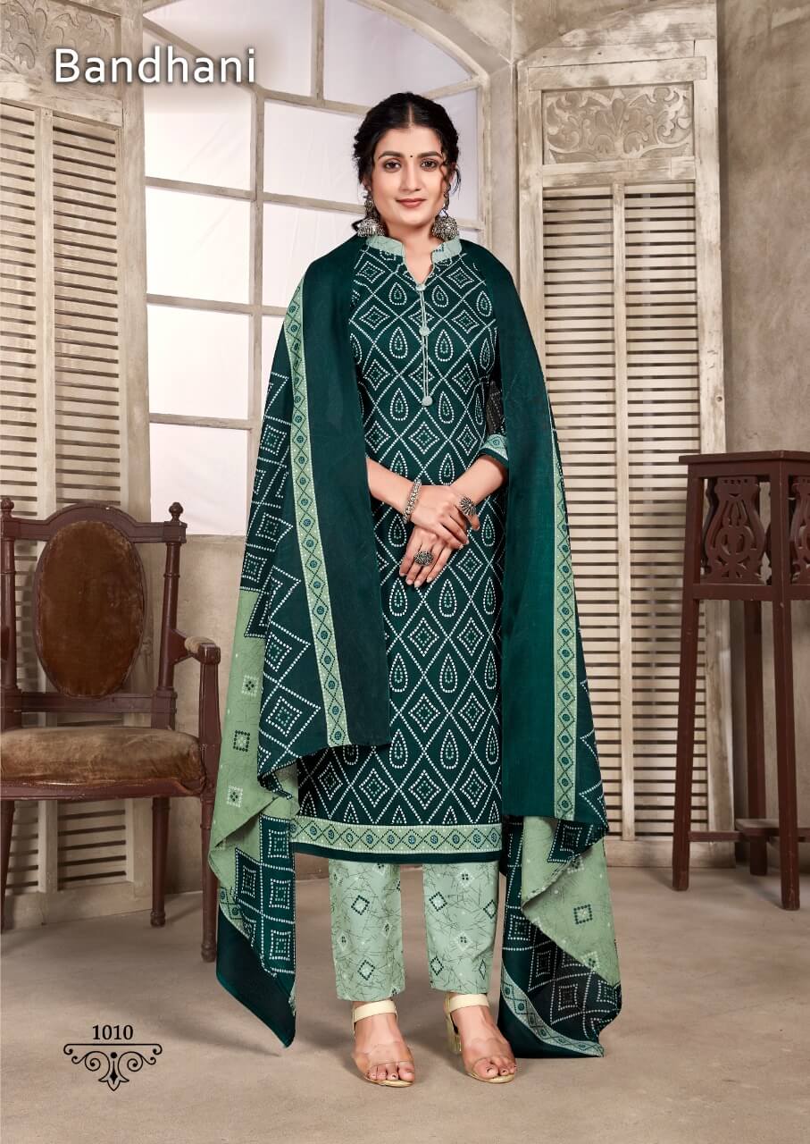 Skt Suits Bandhani Cotton Dress Materials Catalog collection 3