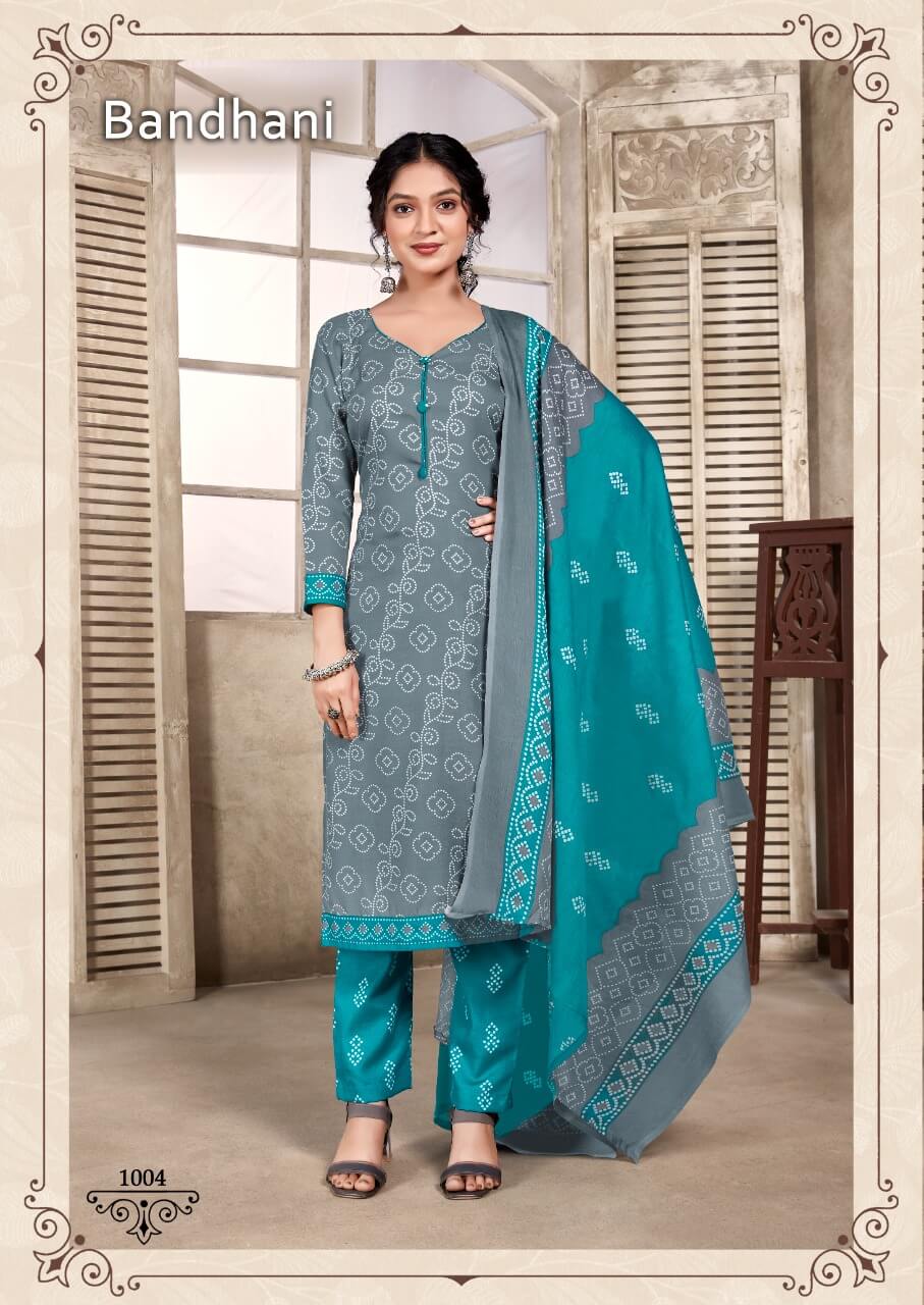 Skt Suits Bandhani Cotton Dress Materials Catalog collection 2