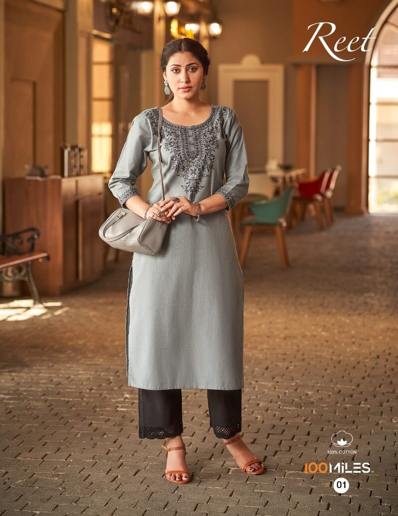 100Miles Reet Cotton Kurtis Catalog collection 5