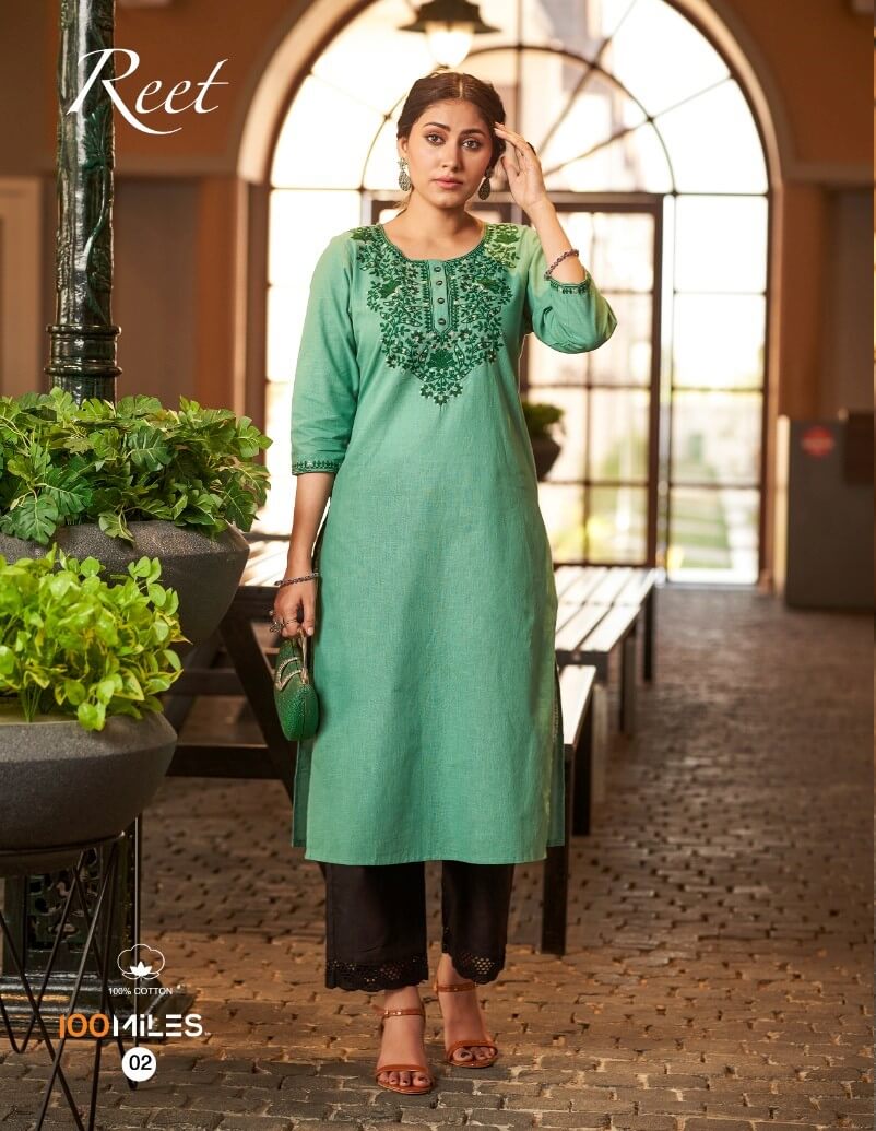 100Miles Reet Cotton Kurtis Catalog collection 2