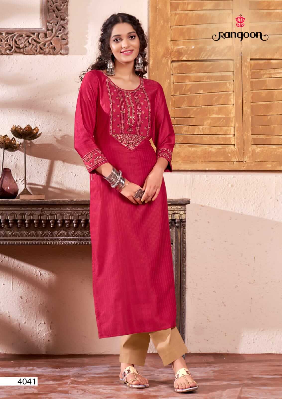 Rangoon Jashn Cotton Kurtis Catalog collection 4