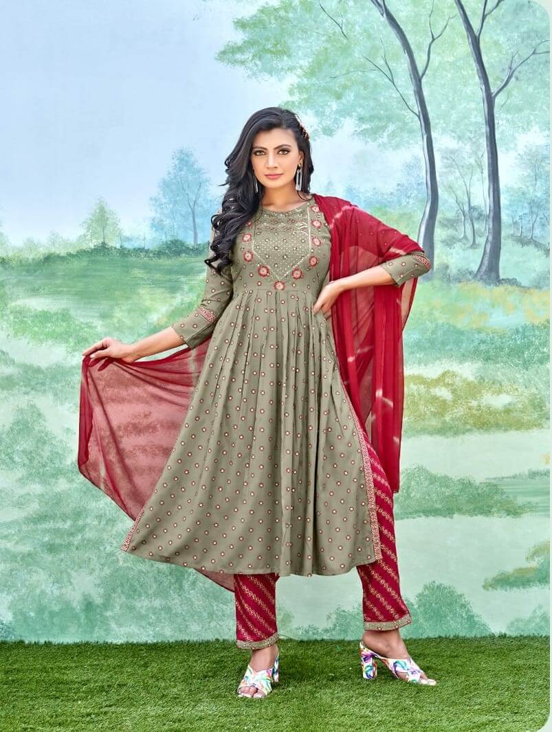 Kinti Kalawati Naira Cut Kurtis with Pant and Dupatta Catalog collection 4