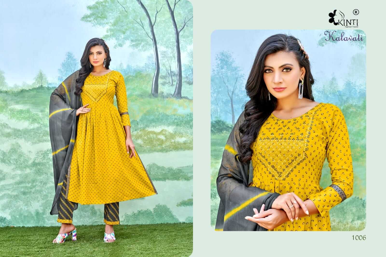 Kinti Kalawati Naira Cut Kurtis with Pant and Dupatta Catalog collection 7