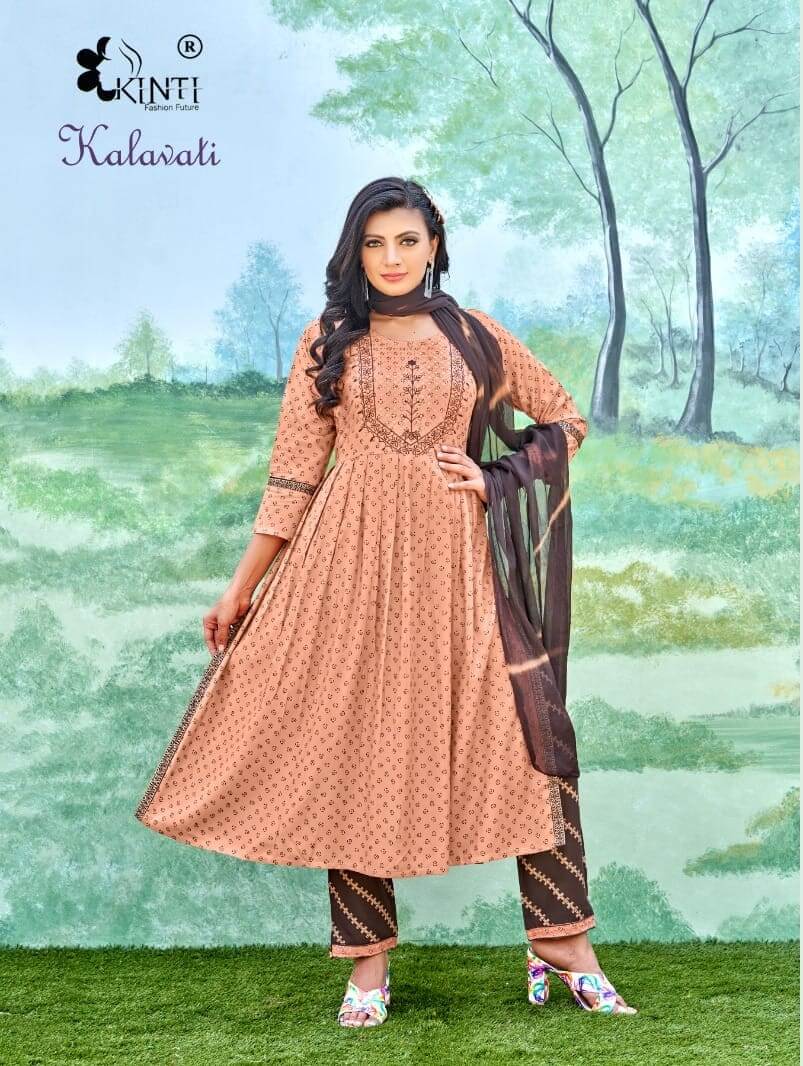 Kinti Kalawati Naira Cut Kurtis with Pant and Dupatta Catalog collection 3