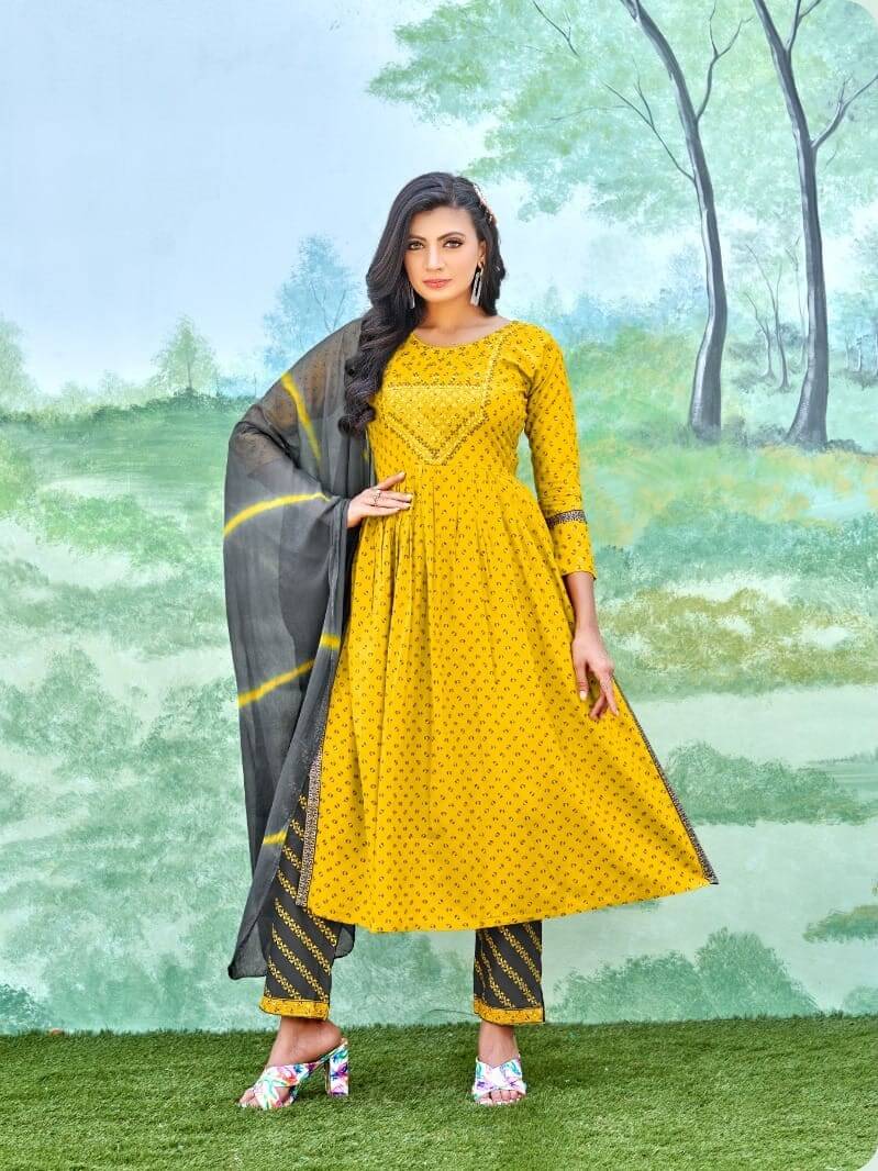 Kinti Kalawati Naira Cut Kurtis with Pant and Dupatta Catalog collection 1