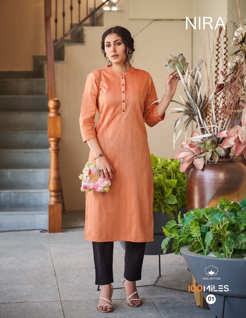 100Miles Nira Cotton Kurtis Catalog collection 2