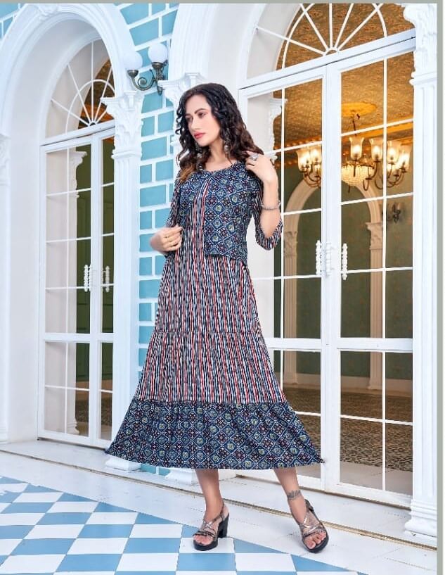 Kinti Rangoon A Line Kurti Catalog collection 9