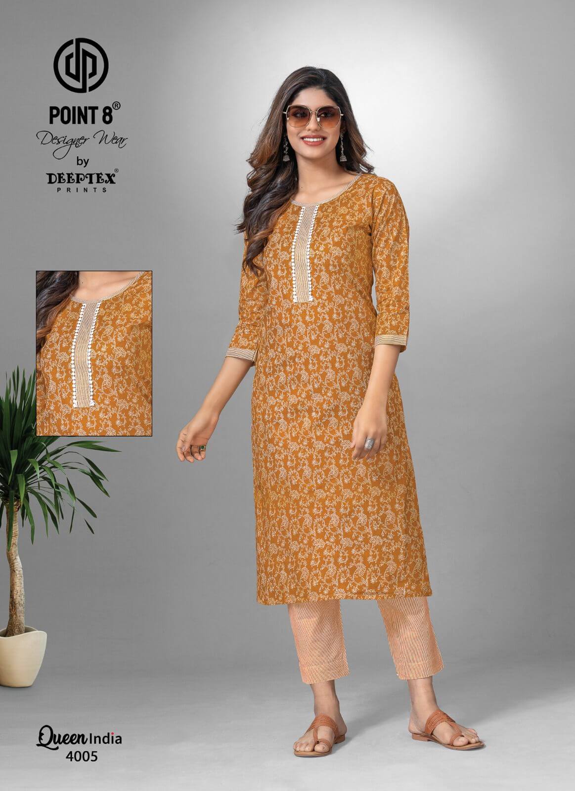 Deeptex Queen India vol 4 Kurtis with Bottom Catalog collection 1