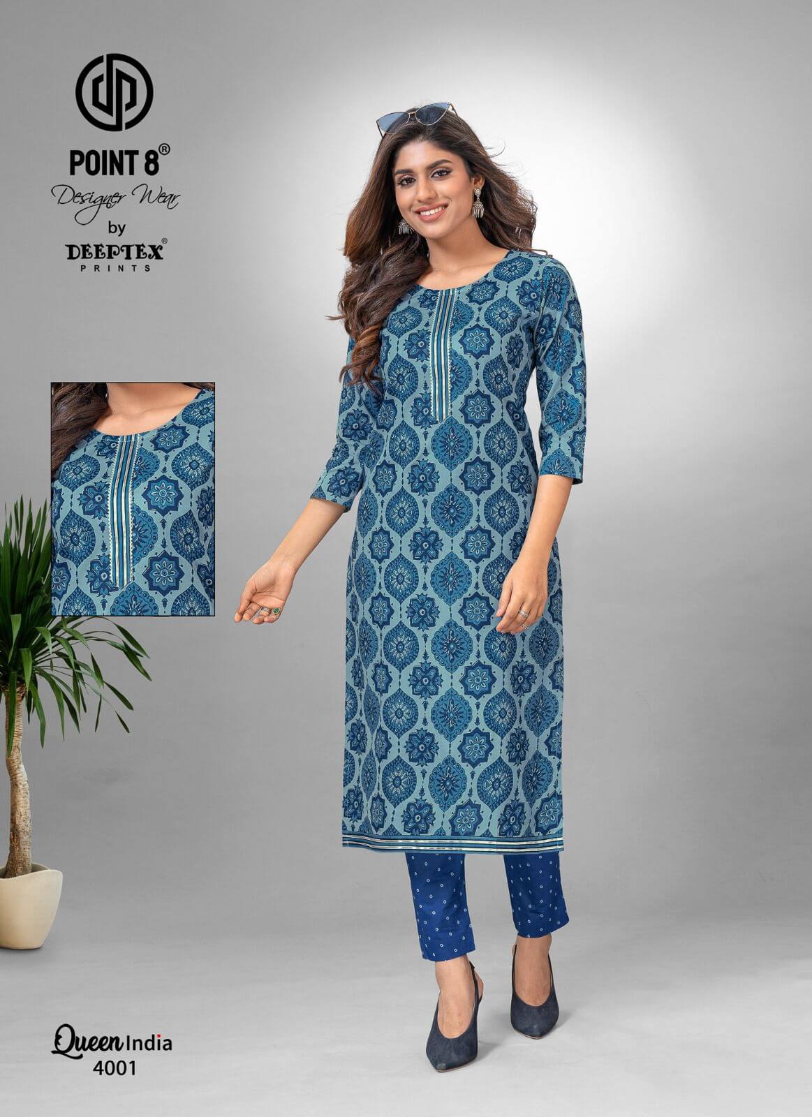 Deeptex Queen India vol 4 Kurtis with Bottom Catalog collection 10