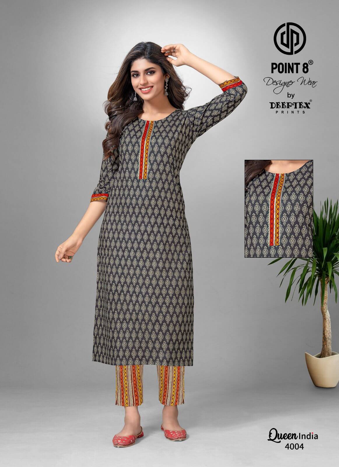 Deeptex Queen India vol 4 Kurtis with Bottom Catalog collection 6