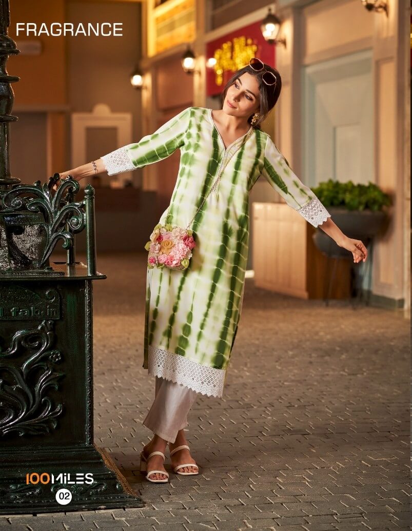 100Miles Fragrance Georgette Kurti Catalog collection 3