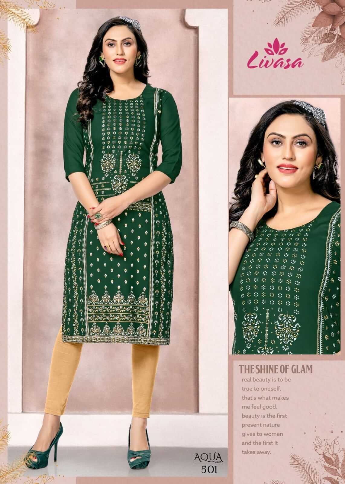 Hirwa Aqua Kurtis Below 300 Catalog collection 4