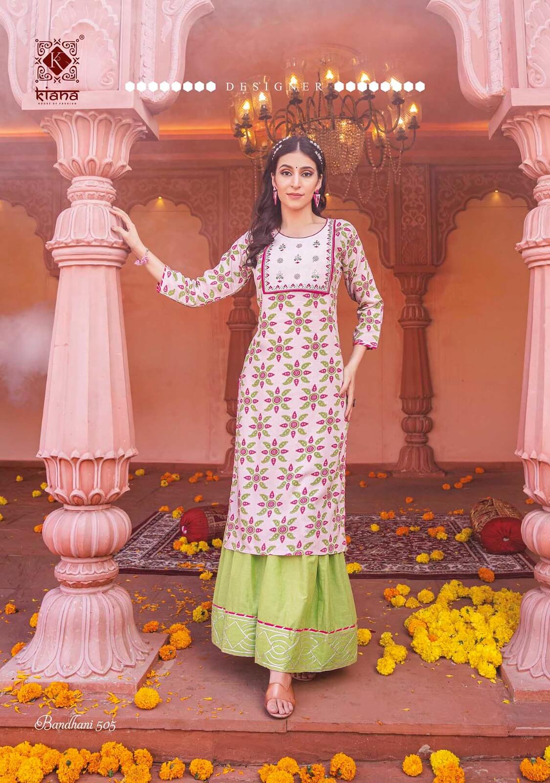 Kiana Bandhani Vol 5 Kurtis with bottom Catalog collection 5