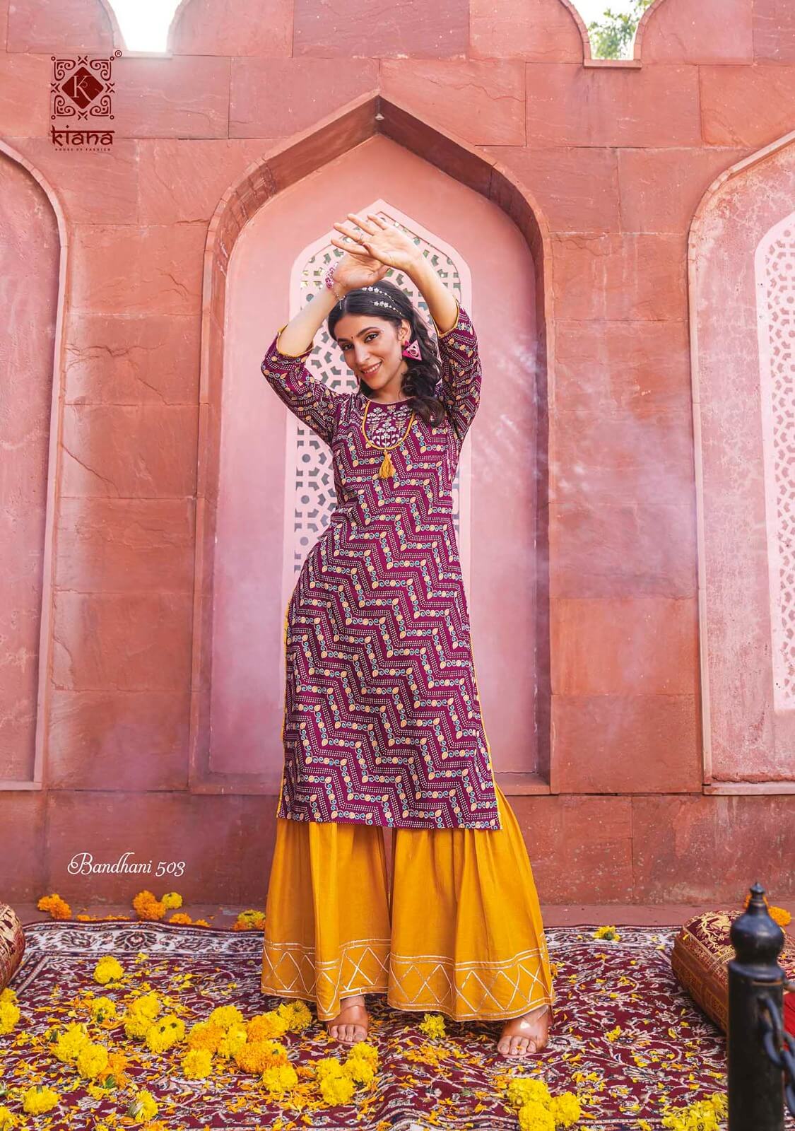 Kiana Bandhani Vol 5 Kurtis with bottom Catalog collection 1