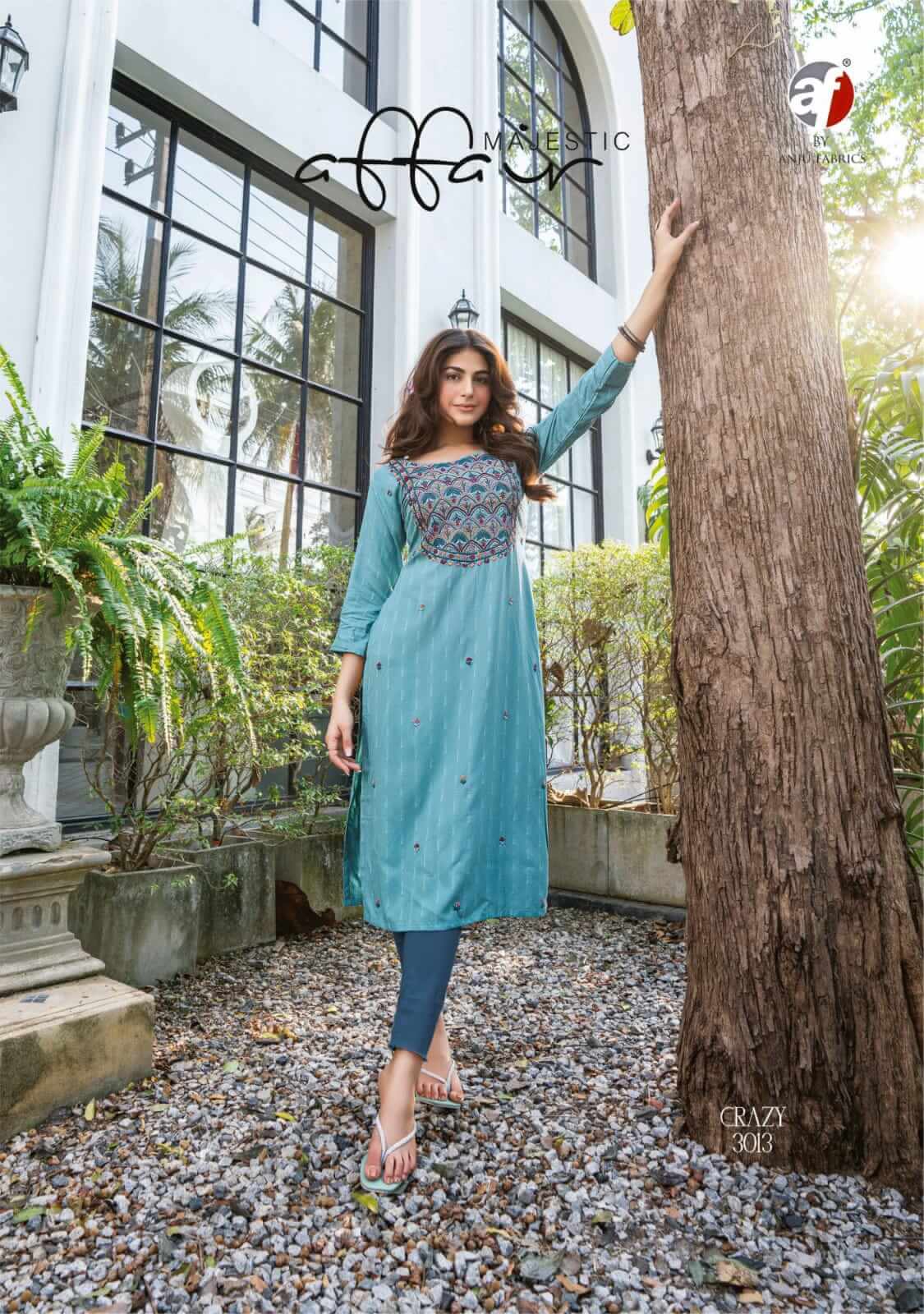 Anju Fabrics Crazy Vol 5 Designer Kurti Wholesale Catalog collection 4