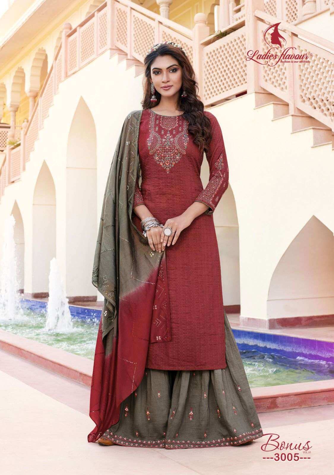 Ladies Flavour Bonus Vol 3 Designer Wedding Party Salwar Suits collection 1