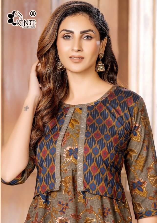 Kinti Black Ocean vol 10 A Line Kurti Catalog collection 6